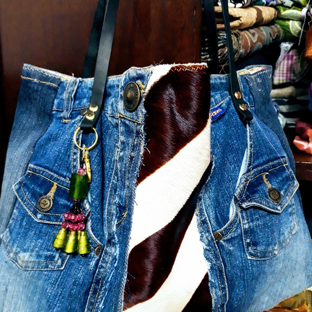 Jean & Cowhide Bag
